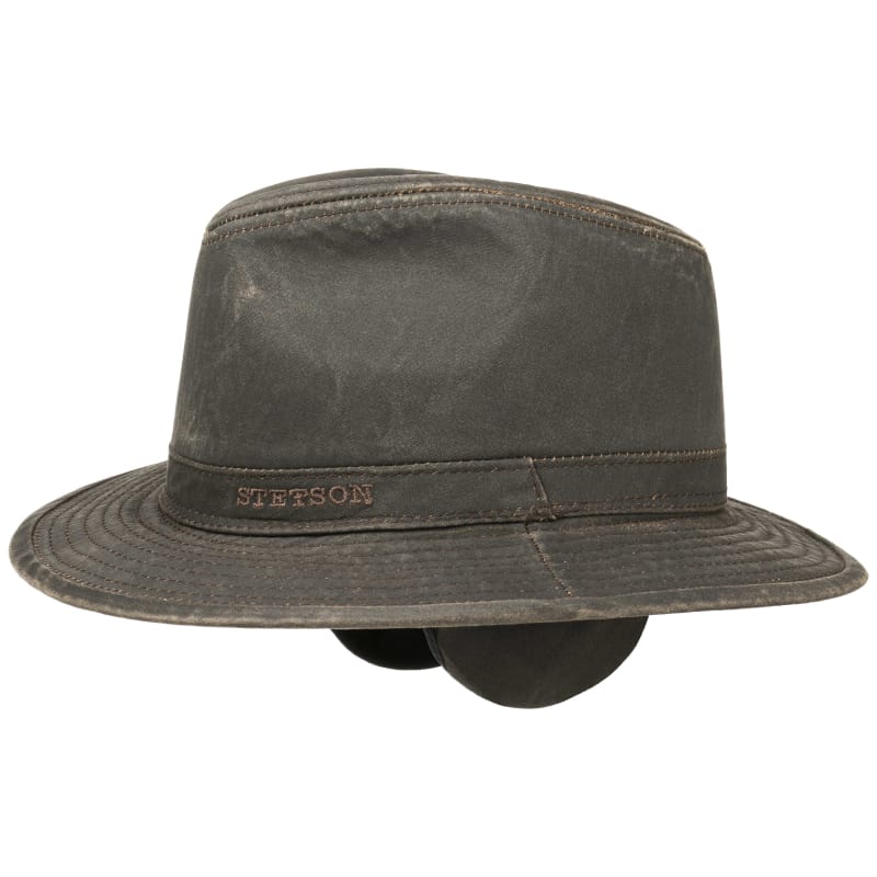 Stetson Cotton Traveller With Ear Flaps Brown