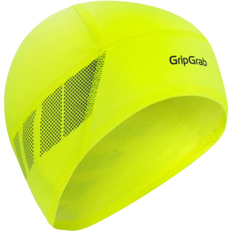 GripGrab Windproof Thermal Lightweight Hi-Vis Skull Cap Yellow Hi-vis
