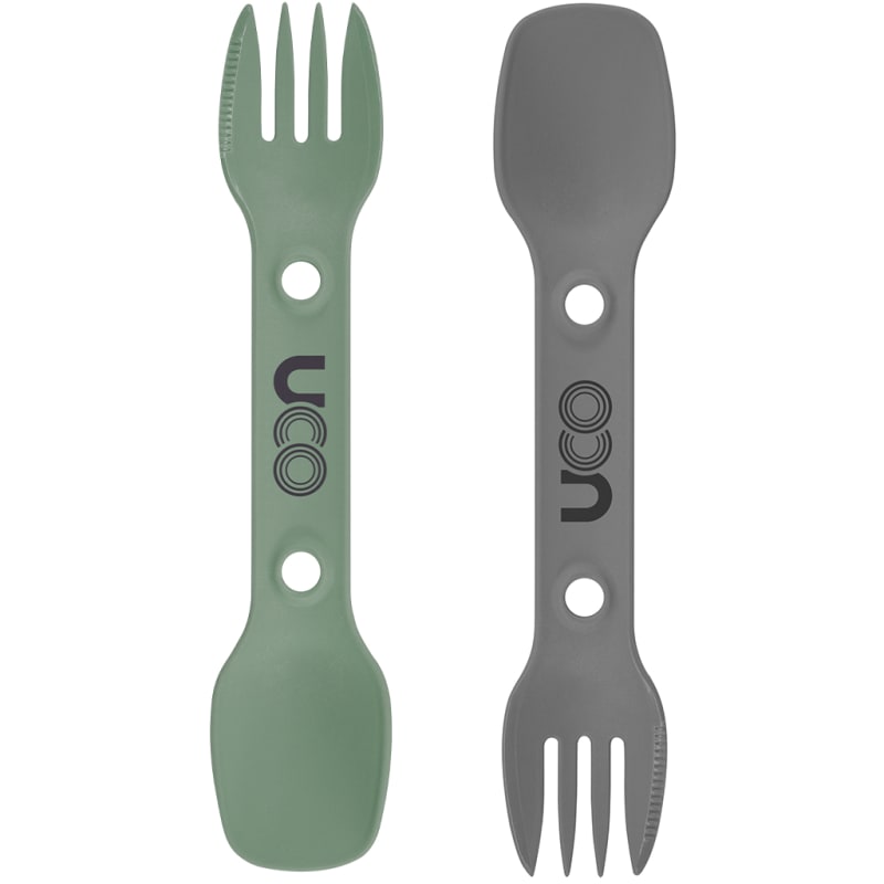 UCO Utility Spork 2-Pack with Cord Green/Charcoal
