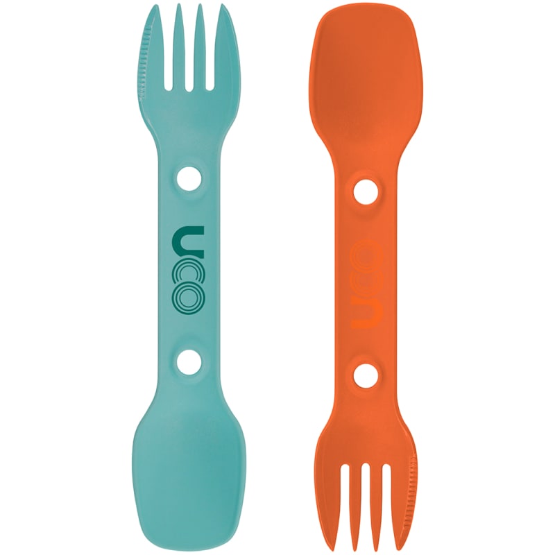 UCO Utility Spork 2-Pack with Cord Teal/Ember Orange
