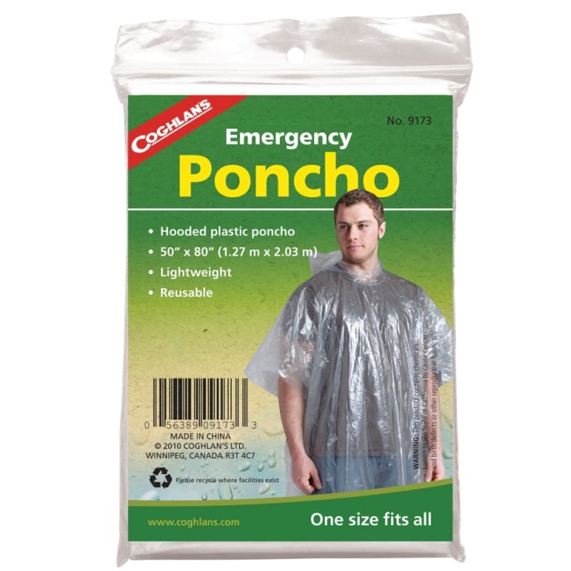 Coghlans Emergency Poncho Clear Clear