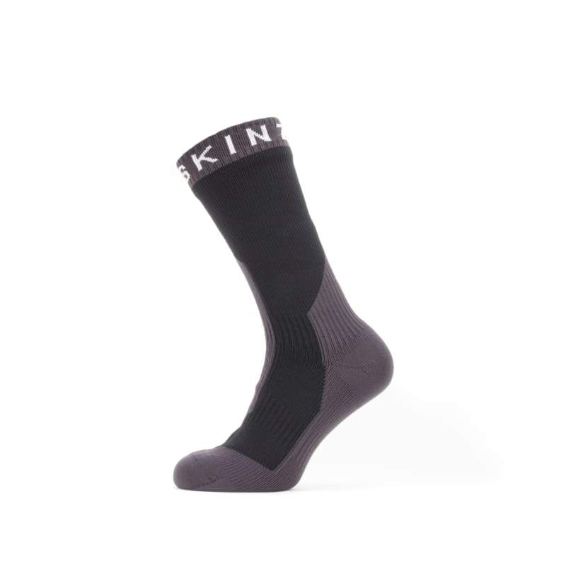 SealSkinz Waterproof Extreme Cold Weather Mid Length Sock Black/Grey/White