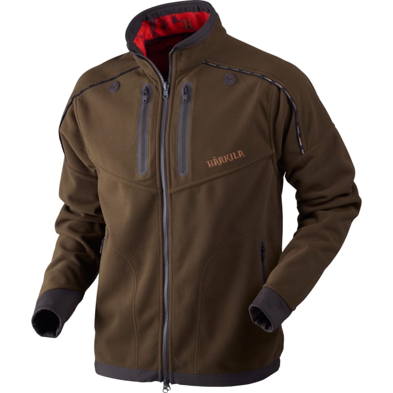 Härkila Men’s Lynx Reversible Fleece Jacket Willow Green/Axis Msp® Red Blaze