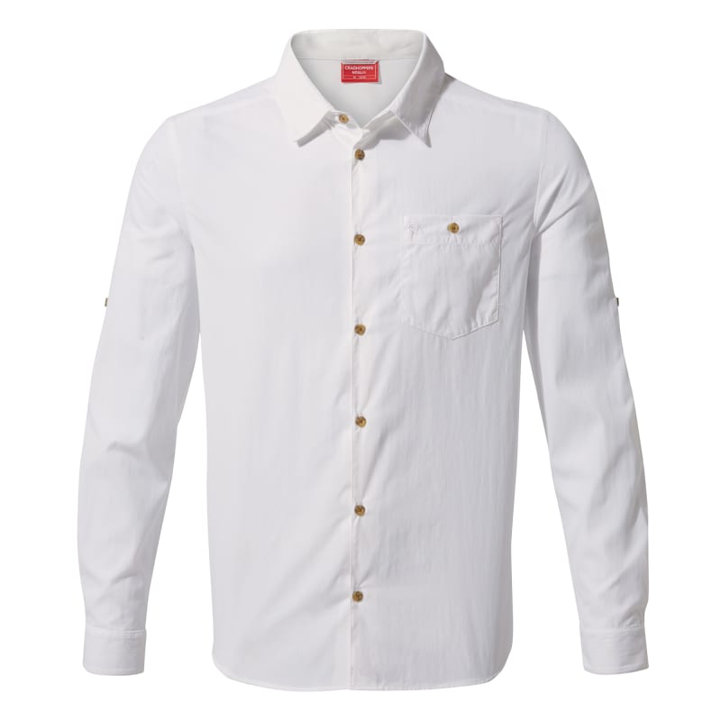 Craghoppers Men’s Nosilife Nuoro Long Sleeved Shirt Optic White