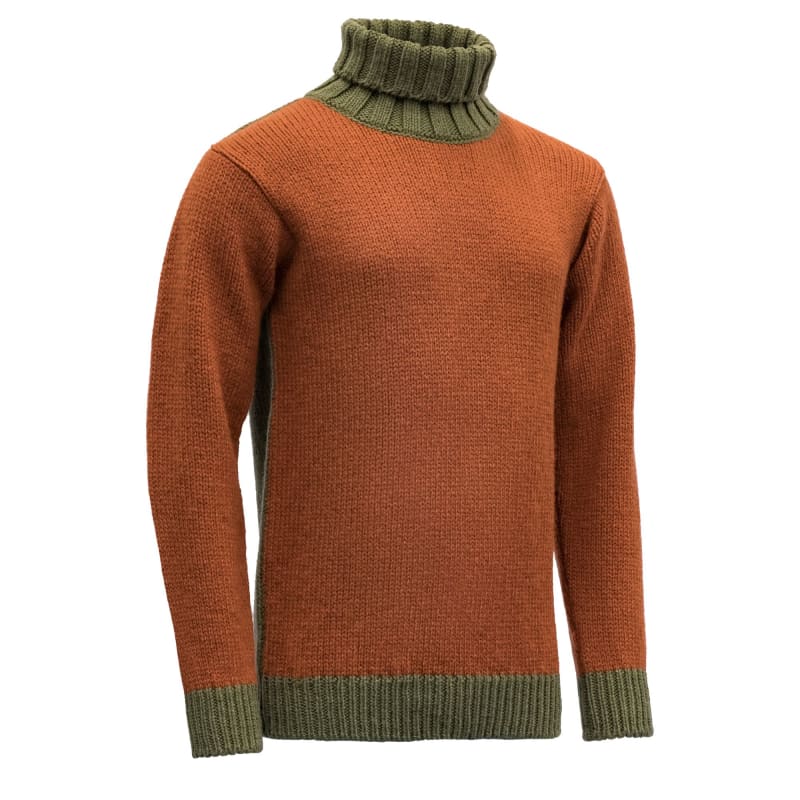 Devold Men’s Nansen Sweater High Neck-2019 Rust/Olive