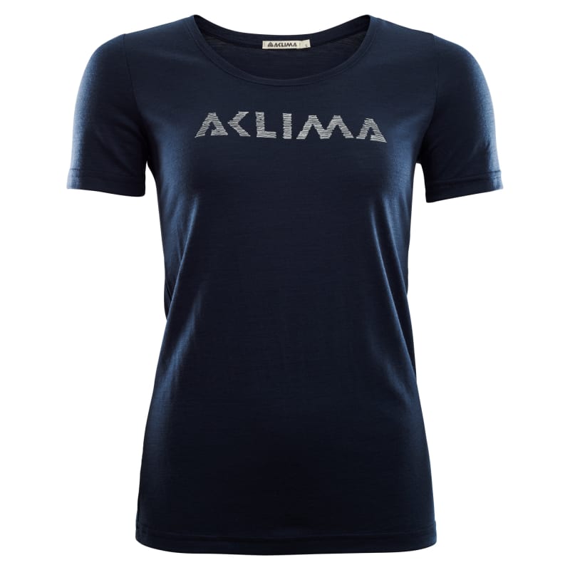 aclima LightWool T-shirt Logo Women Navy Blazer