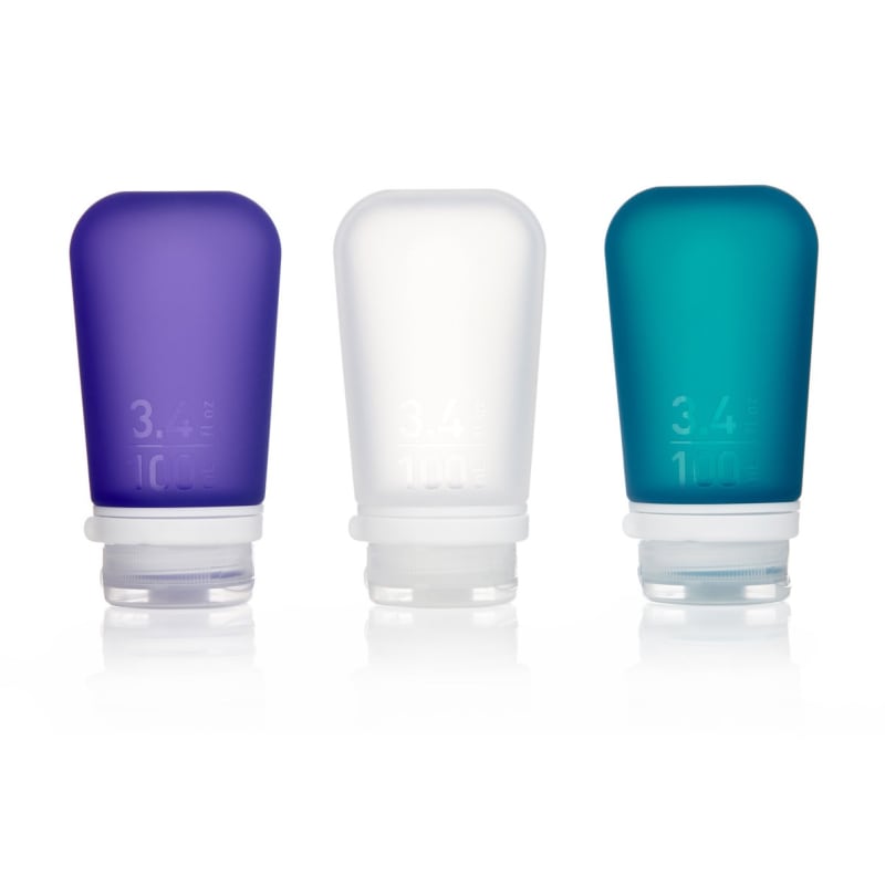 humangear GoToob+ 3-Pack Large Clear/Purple/Turquoise