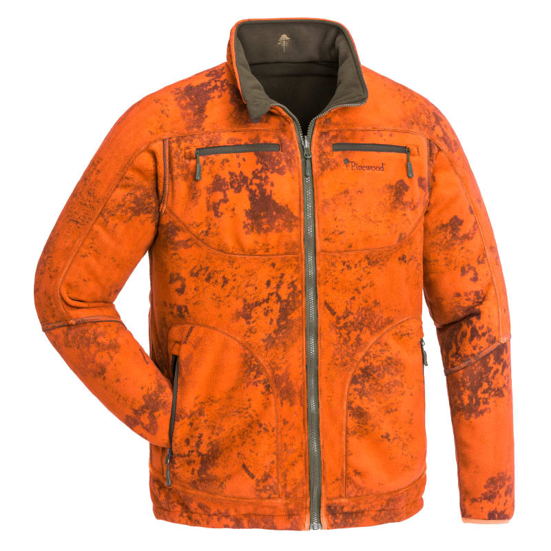 Pinewood Men’s Red Deer Camou Fleece Jacket Strata Blaze/Suede Brown