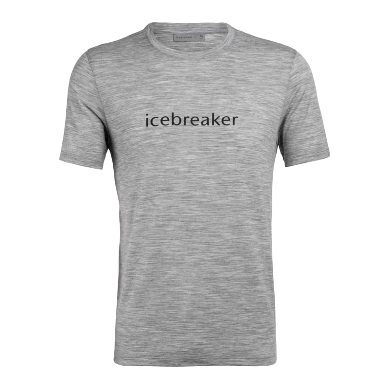 Icebreaker Men’s Tech Lite SS Crewe icebreaker Wordmark Metro Hthr