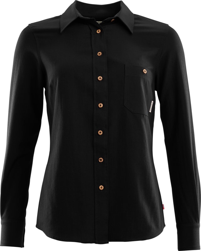 aclima LeisureWool Woven Wool Shirt Woman Jet Black