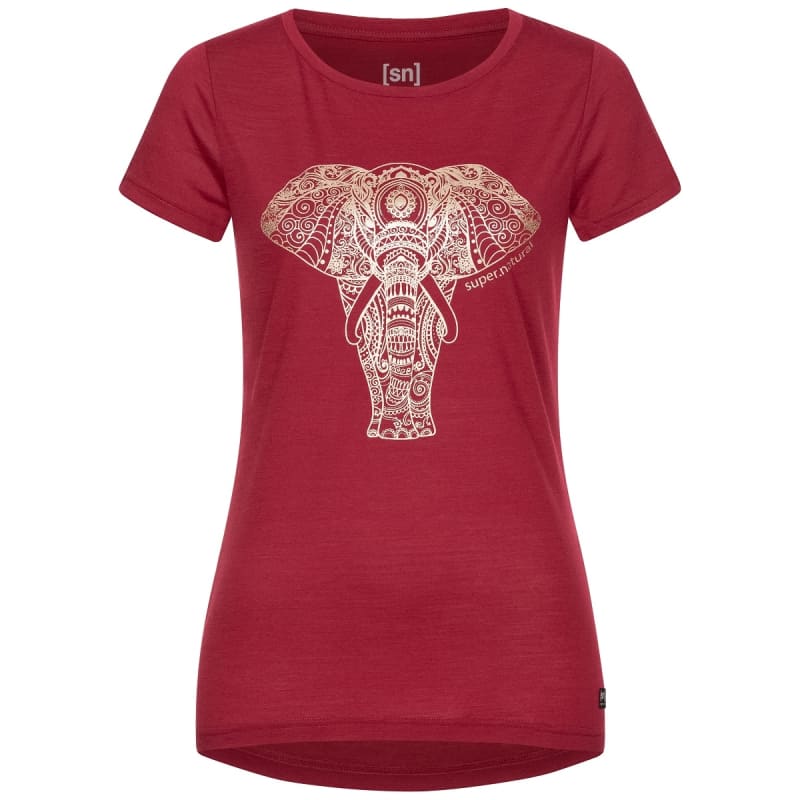 Super.Natural Women’s Yoga Power Elephant Rumba Red/Gold Elephant