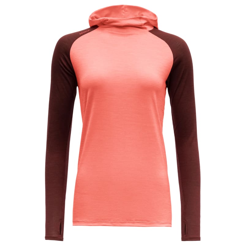 Devold Patchell Woman Hoodie Coral