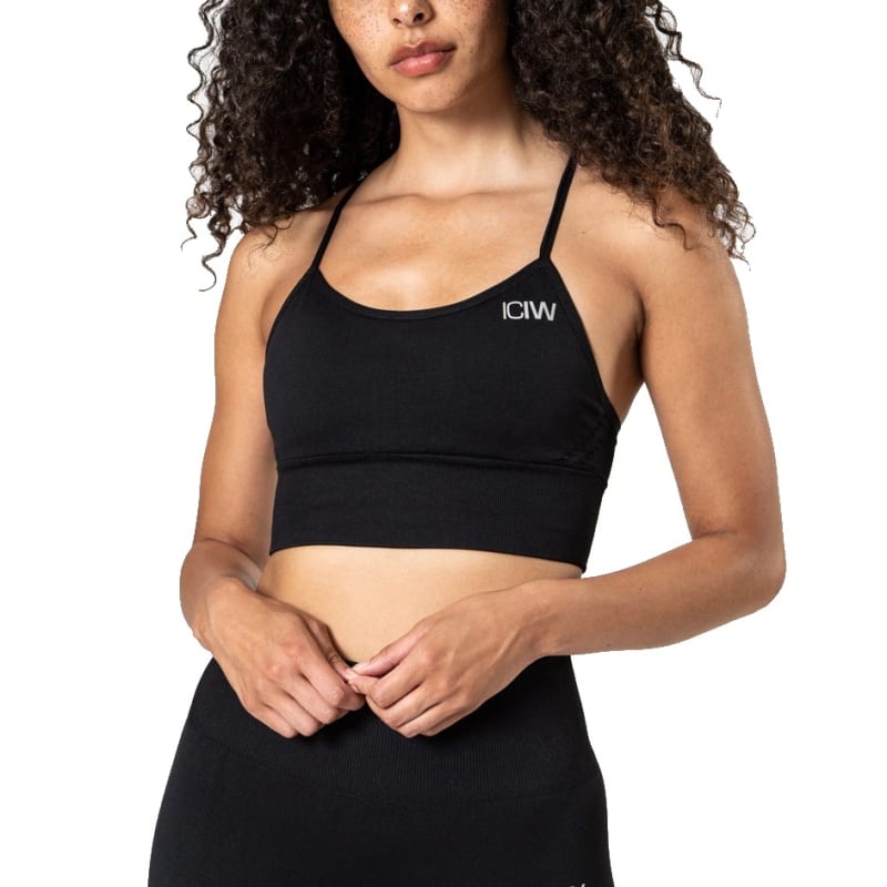 ICANIWILL Queen Mesh Sports Bra Solid Black
