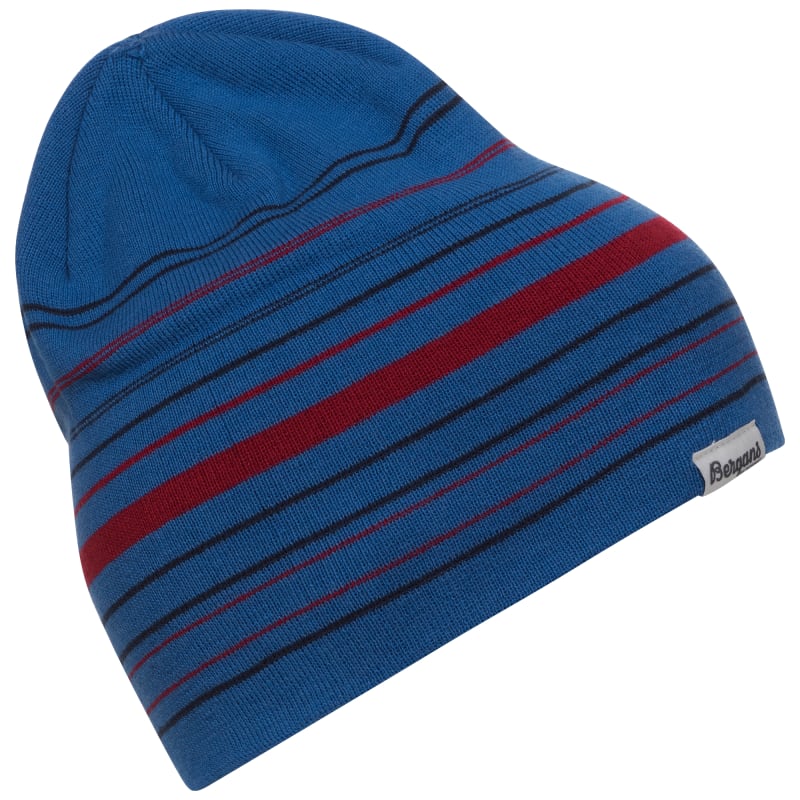 bergans Striped Beanie Strong Blue/Red/Navy
