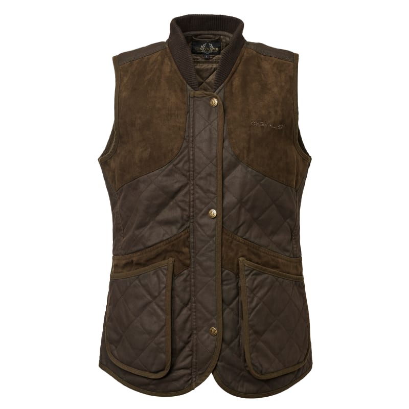 Chevalier Women’s Vintage Shooting Vest Leather Brown