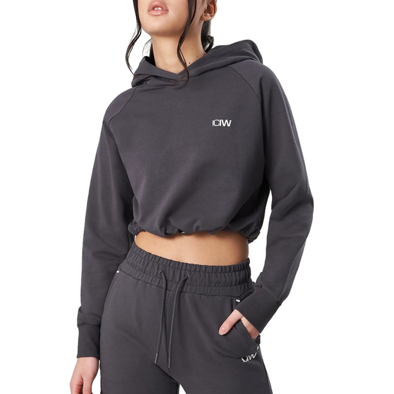 ICANIWILL Women’s Adjustable Cropped Hoodie Graphite