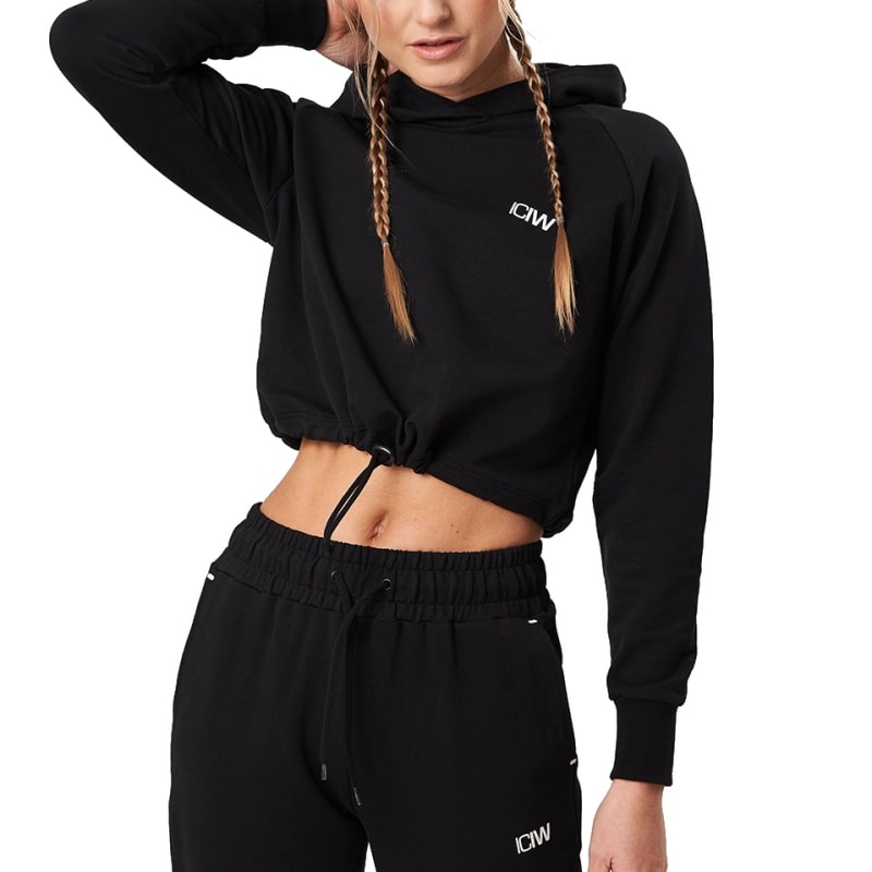 ICANIWILL Women’s Adjustable Cropped Hoodie Black