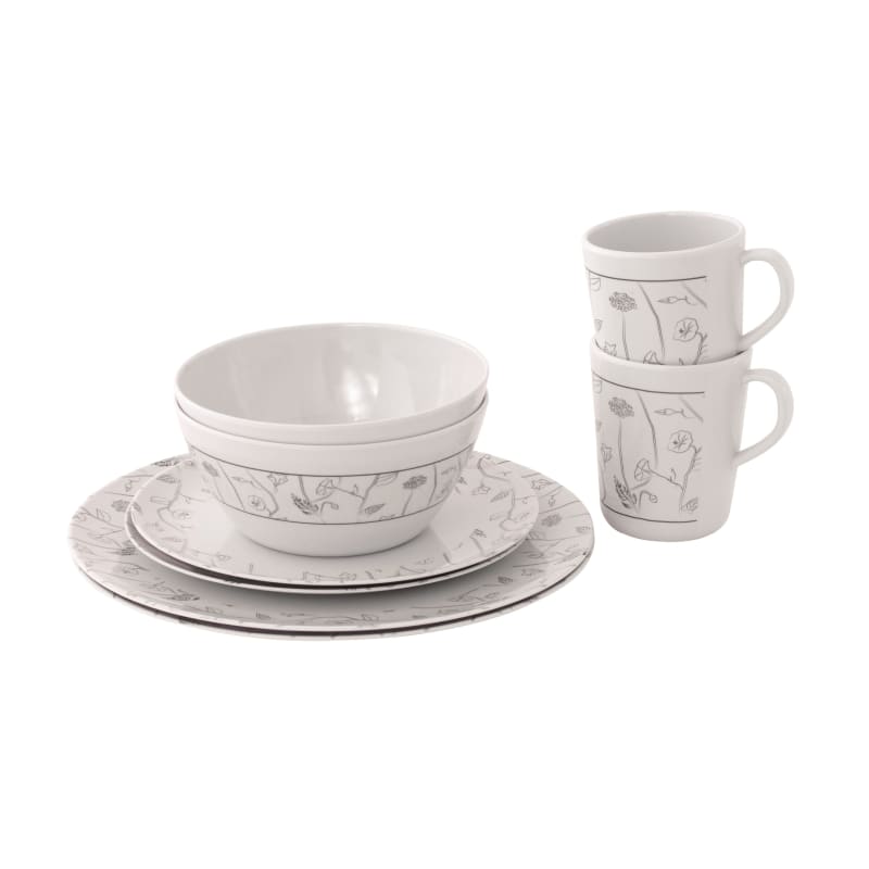 Outwell Dahlia 2 Person Dinner Set Blue/White