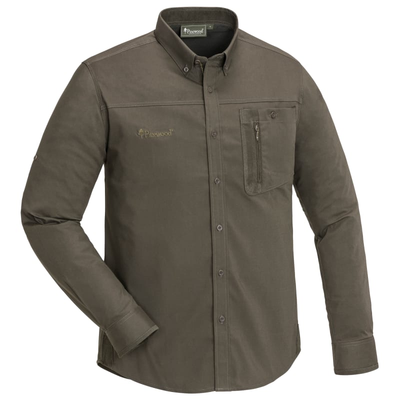 Pinewood Men’s Tiveden Anti-Insect Shirt Dark Olive/Suede Brown