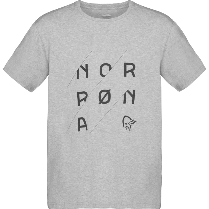 Norrøna Men’s /29 Cotton Slant Logo T-shirt Grey Melange