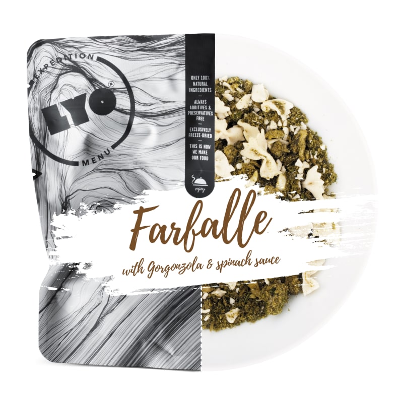 Lyofood Farfalle With Gorgonzola And Spinach Sauce Big Pack 500g NoColour