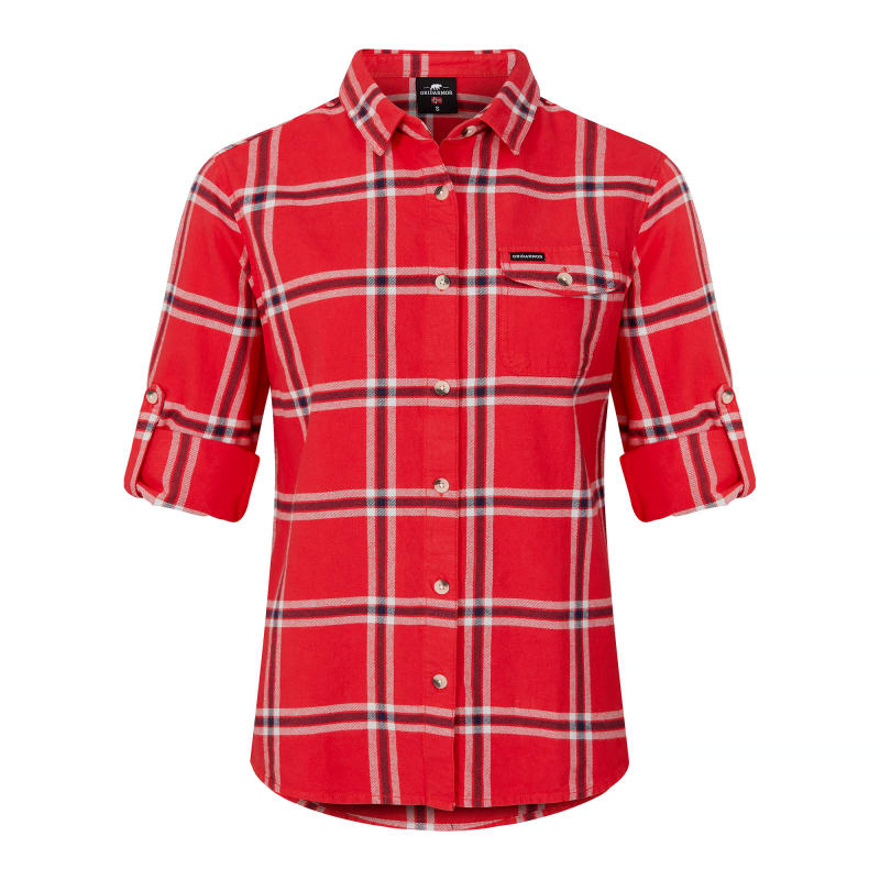 Gridarmor Grimo LS Flannel Shirt Women Ribbon Red
