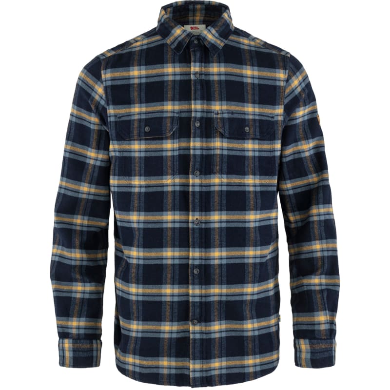 Fjällräven Men’s Övik Heavy Flannel Shirt Dark Navy-Buckwheat Brown