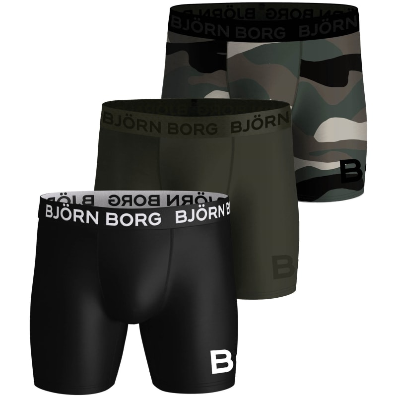 Björn Borg Men’s Performance Boxer 3P Green/Black