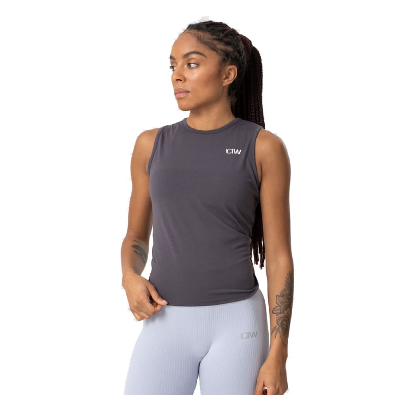 ICANIWILL Women’s Empowering Open Back Tank Anthracite