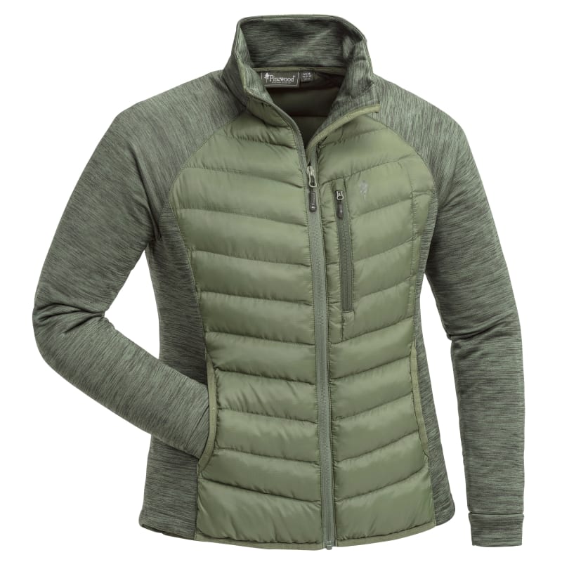 Pinewood Women’s Abisko Hybrid Power Fleece Jacket Clover Green/Dark Green