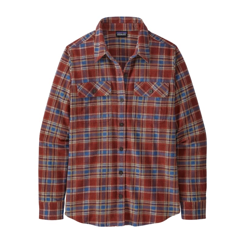 Patagonia Women’s Long Sleeve Organic Cotton Fjord Flannel Shirt Ice Fjord: Fox Red