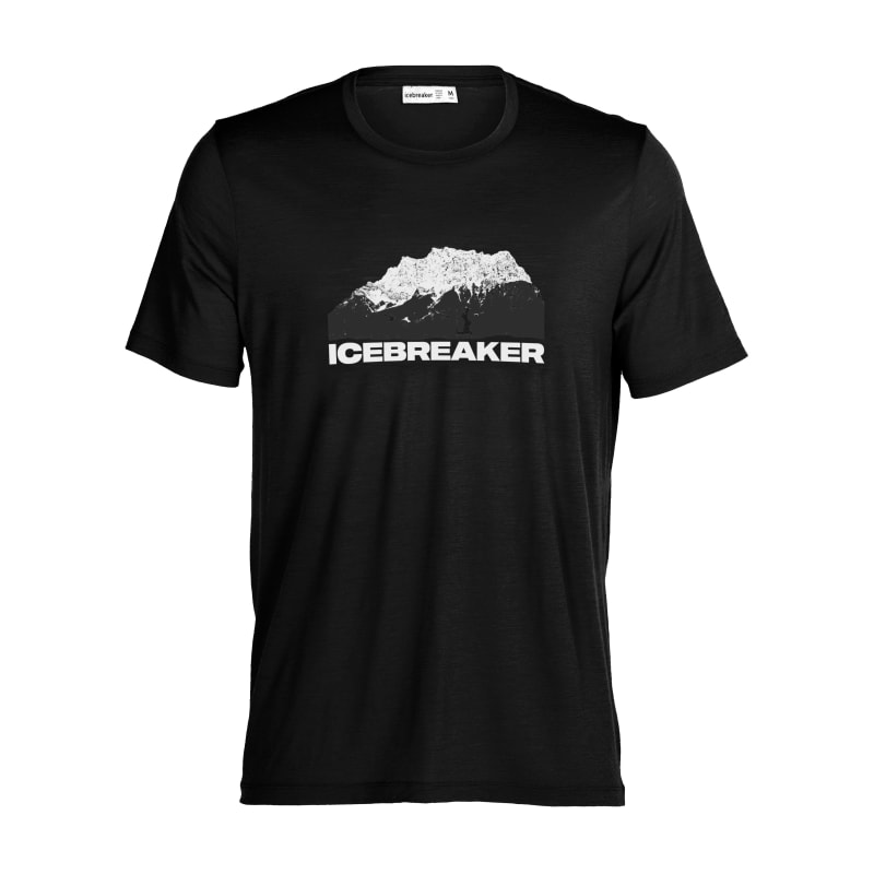 Icebreaker Men’s Merino Tech Lite II Short Sleeve T-Shirt Icebreaker Mountain Black