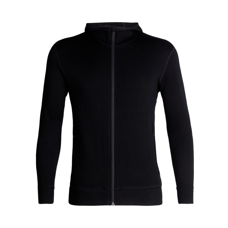 Icebreaker Men’s RealFleece® Merino Elemental Long Sleeve Zip Hood Jacket Black
