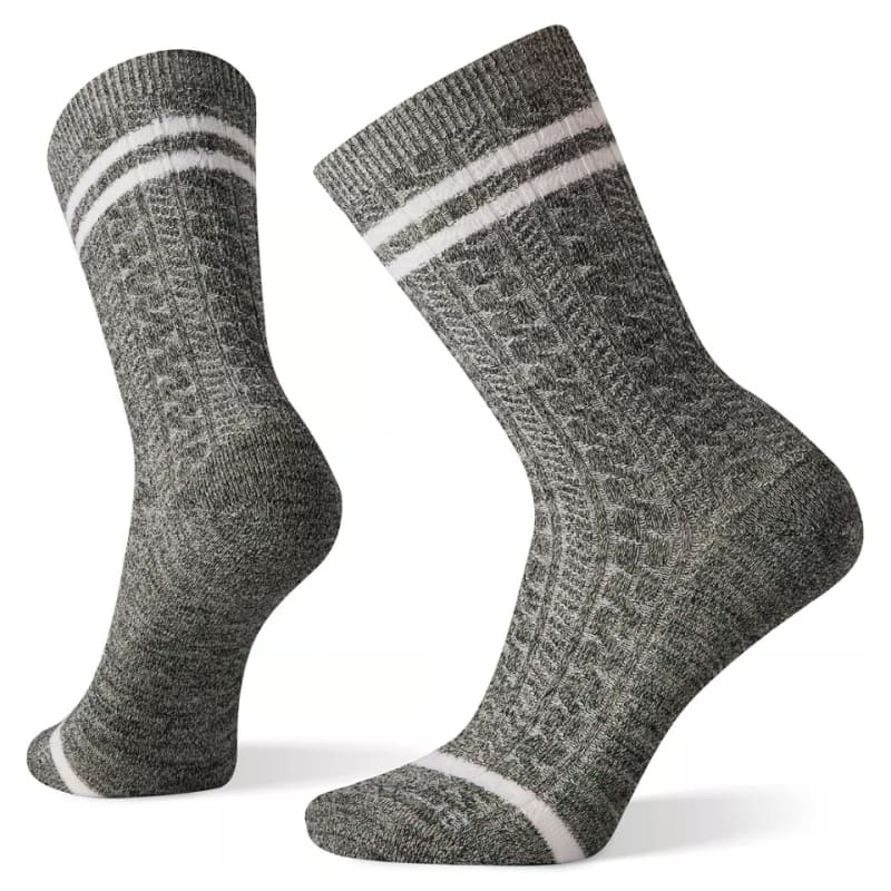 SmartWool Everyday Tube Stripe Cable Crew Socks White