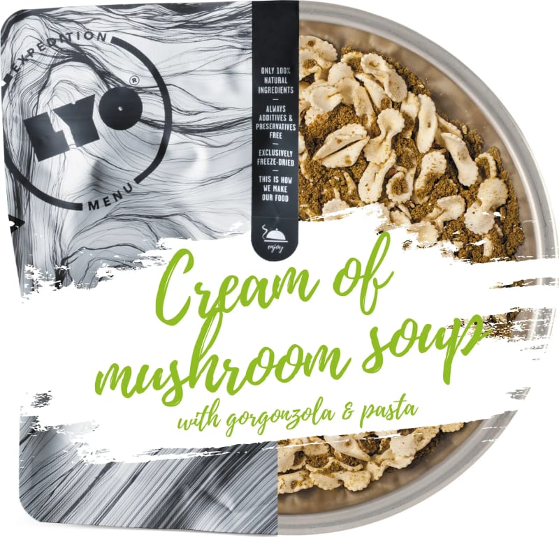 Cream Of Mushroom Soup With Gorgonzola And Pasta