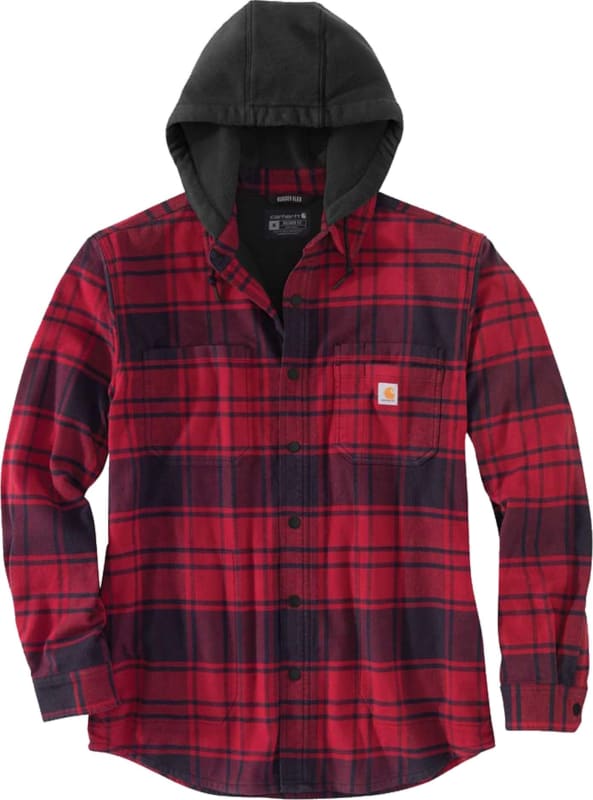 Men’s Flannel Fleece Lined Hooded Shirt Jacket