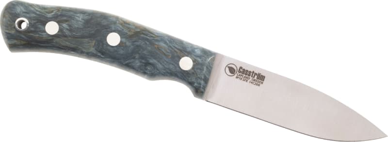 No.10 Swedish Forest Knife Stabilised Curly Birch Ocean Stainless