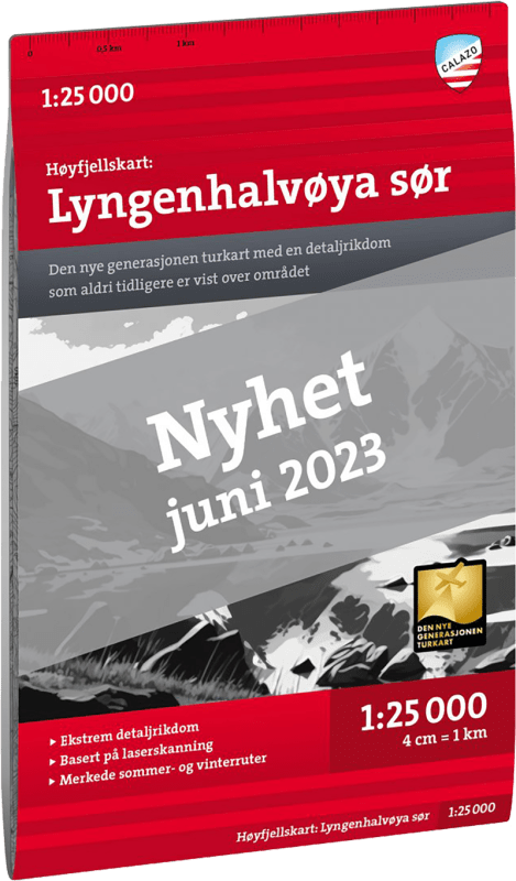 Høyfjellskart Lyngenhalvøya sør 1:25.000