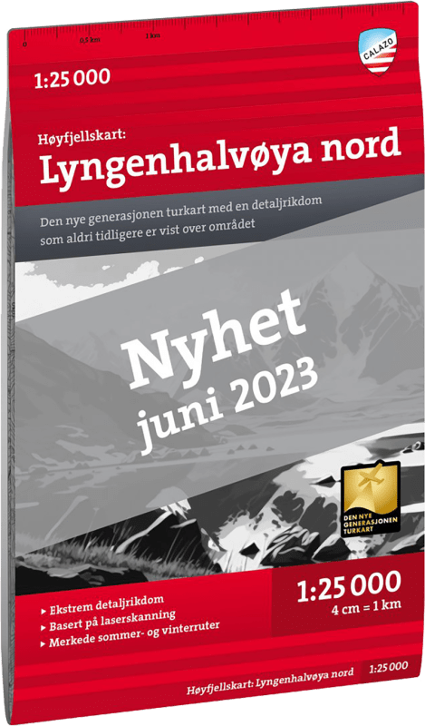 Høyfjellskart Lyngenhalvøya nord 1:25.000