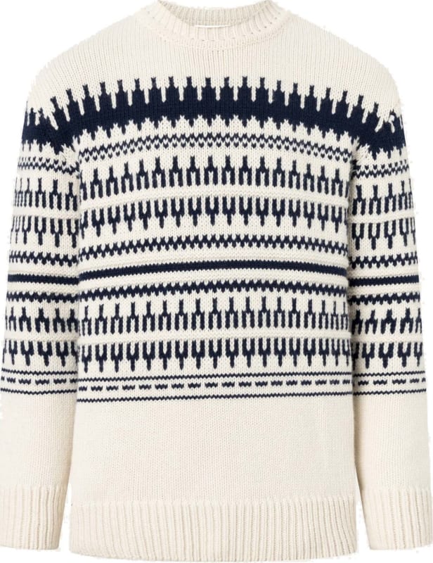 KnowledgeCotton Apparel Men’s Knitted Pattern Crew Neck