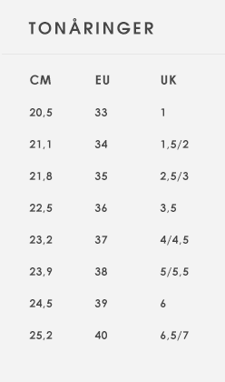 ecco children's shoe size chart