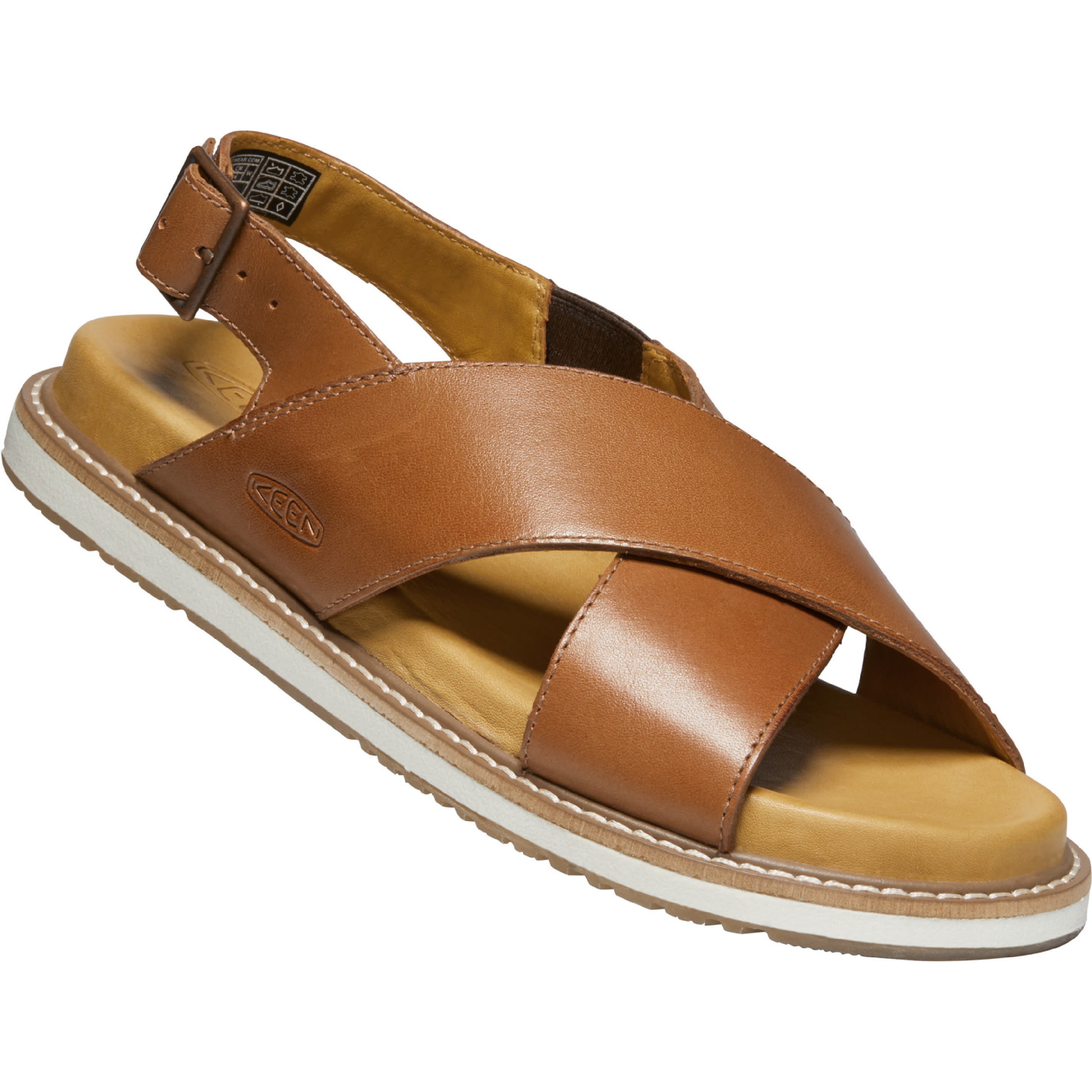 tan cross strap sandals